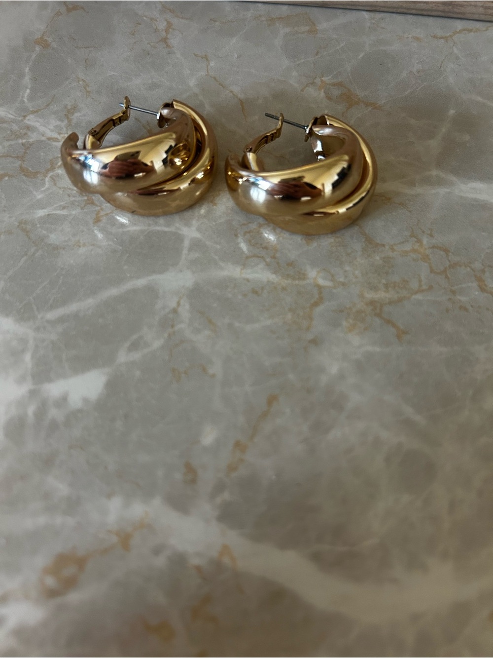 Gold Chunky Hoop Earrings - Women Jewelry
